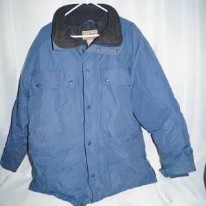 L.L.Bean Gore-Tex Mens L Winter Jacket Coat Large Blue Black Warm Ski Work EUC